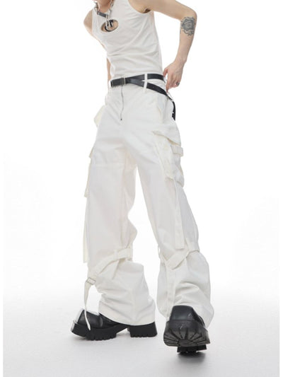 【Culture E】Multi-pocket tassel high waist casual pants  CE0054