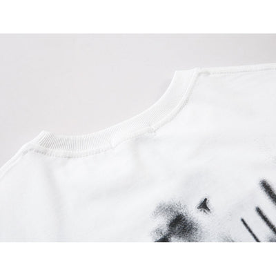 [NIHAOHAO] Graffiti spray print short-sleeved T-shirt NH0036