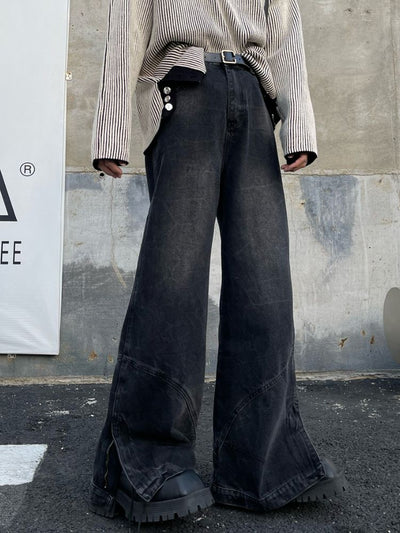 【MARTHENAUT】High end design loose straight casual denim jeans  MH0003