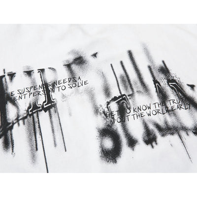 [NIHAOHAO] Graffiti spray print short-sleeved T-shirt NH0036