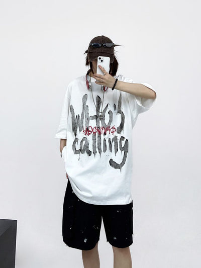 【CEDY】Star graffiti print design T-shirt CD0015