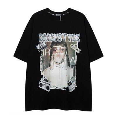 【VEG Dream】Vintage print loose short-sleeved T-shirt  VD0191