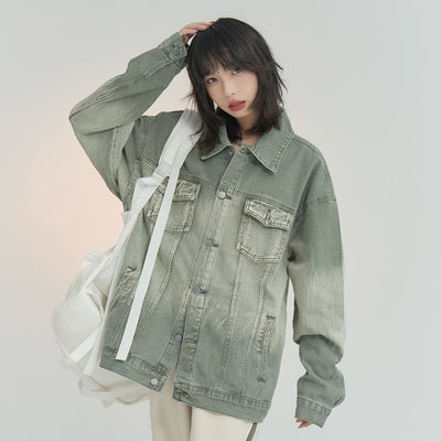 【Universal Gravity Museum】Retro loose gradation denim jacket  UG0023
