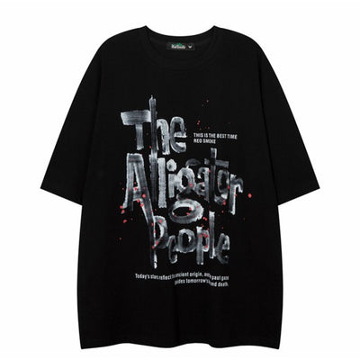 [VEG Dream] Dark graffiti print short sleeve T-shirt VD0174