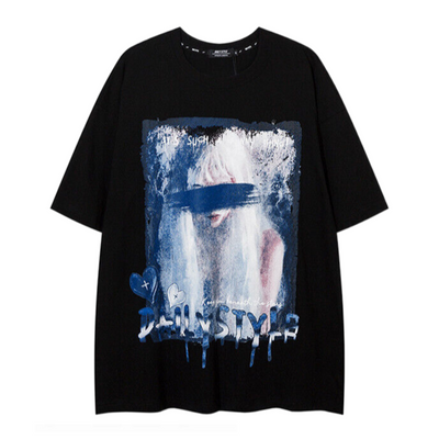 【VEG Dream】Girl print loose short sleeve T-shirt  VD0190