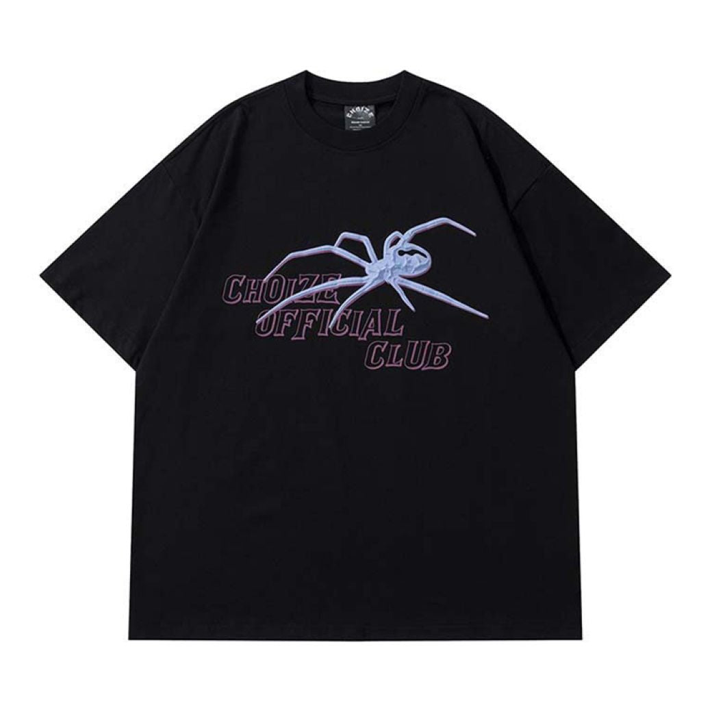 【Take off】Spider letter print loose short sleeve T-shirt  TO0009