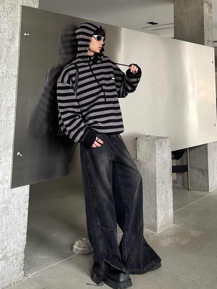 【MARTHENAUT】High end design loose straight casual denim jeans  MH0003