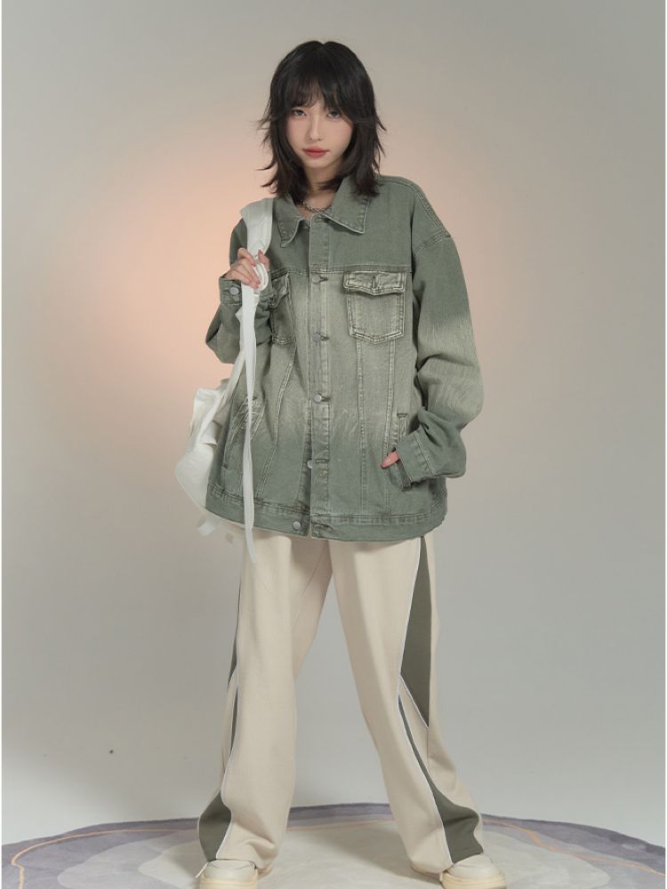 【Universal Gravity Museum】Retro loose gradation denim jacket  UG0023