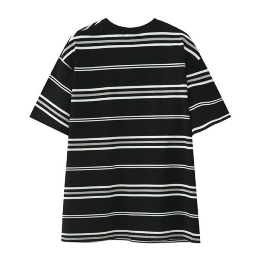 【CUIBUJU】Striped cotton short-sleeved T-shirt  CB0006