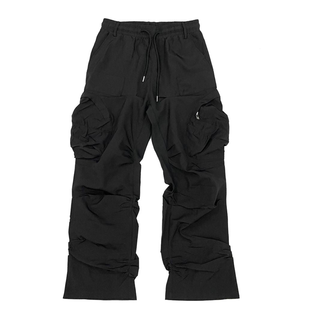 【FATEENG】Multi-pocket nylon loose casual pants FG0004