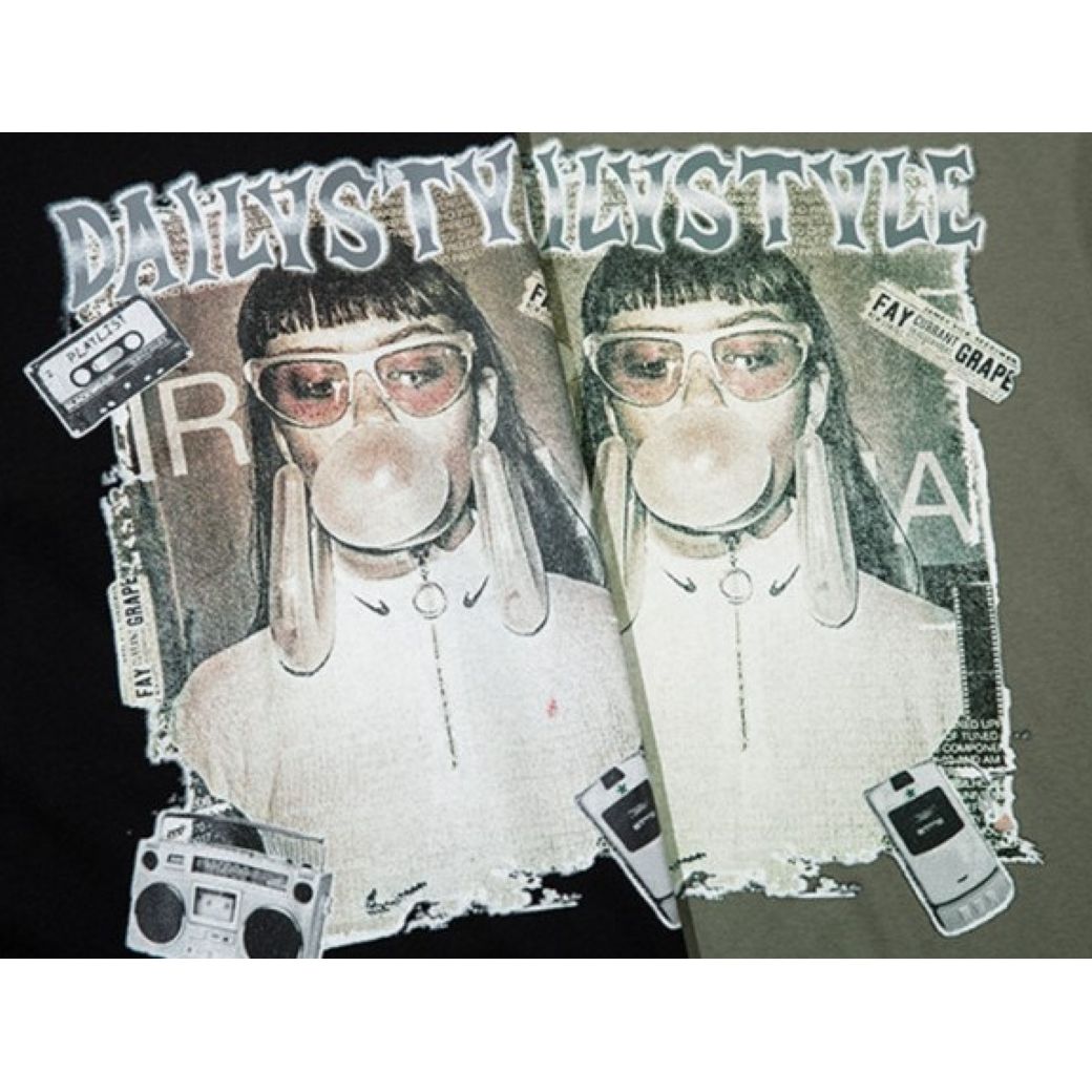 【VEG Dream】Vintage print loose short-sleeved T-shirt  VD0191
