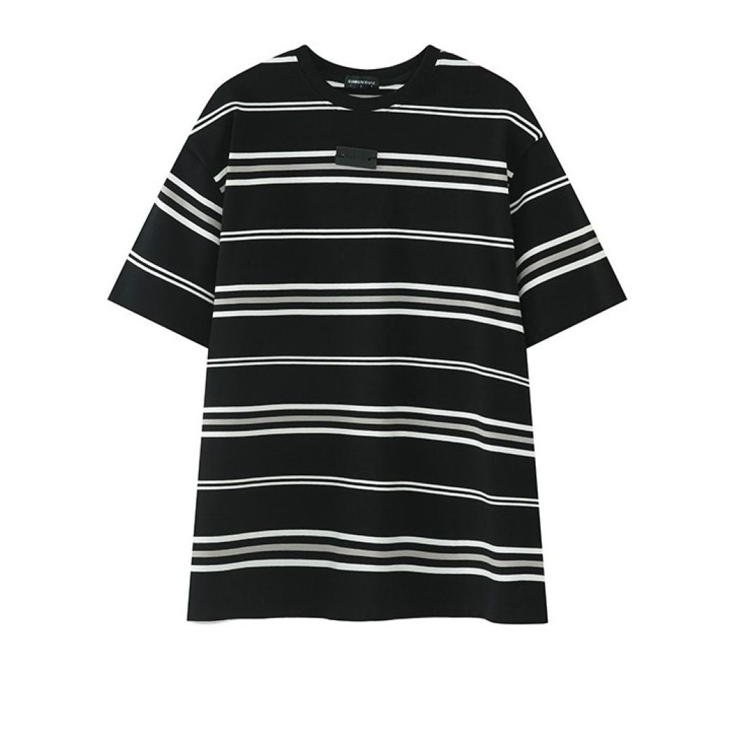 【CUIBUJU】Striped cotton short-sleeved T-shirt  CB0006