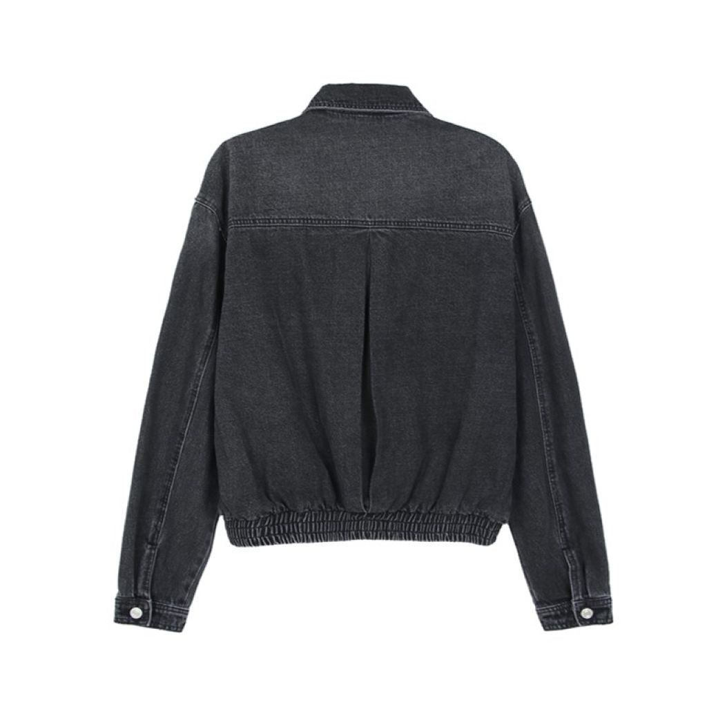 【CUIBUJU】Metal shoulder pad denim short jacket  CB0012
