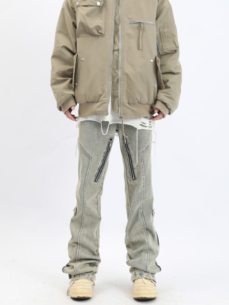 【MAXDSTR】Washed side zipper flared jeans  MD0063