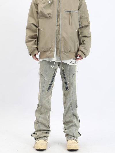 【MAXDSTR】Washed side zipper flared jeans  MD0063