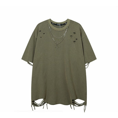 【VEG Dream】Vintage necklace loose short-sleeved T-shirt  VD0185