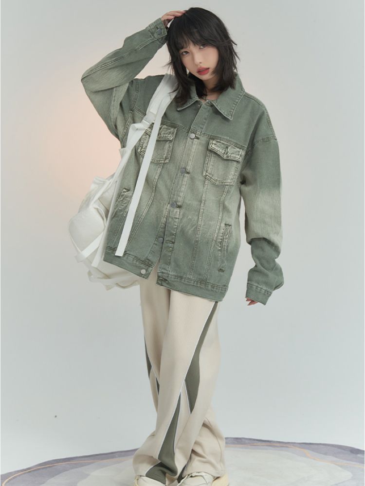 【Universal Gravity Museum】Retro loose gradation denim jacket  UG0023