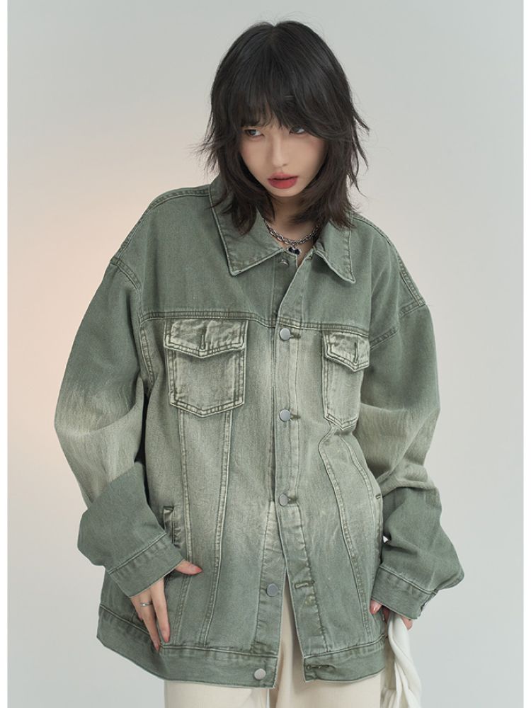 【Universal Gravity Museum】Retro loose gradation denim jacket  UG0023
