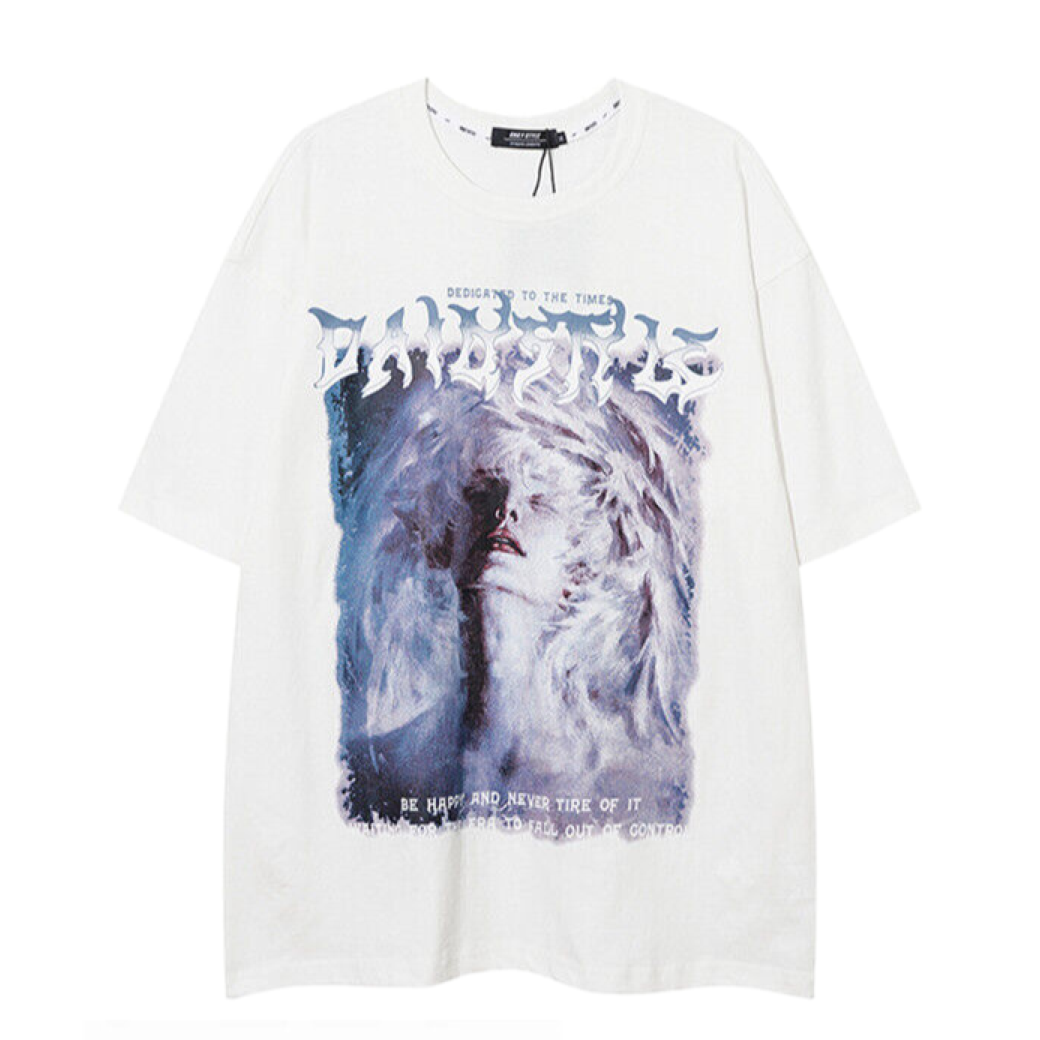 【VEG Dream】BF portrait print loose short sleeve T-shirt  VD0192