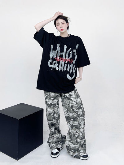 【CEDY】Star graffiti print design T-shirt  CD0015