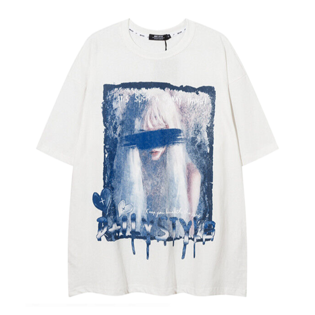 【VEG Dream】Girl print loose short sleeve T-shirt  VD0190