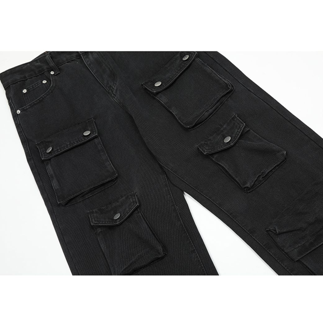 【CEDY】Multi-pocket design straight wide-leg jeans  CD0020