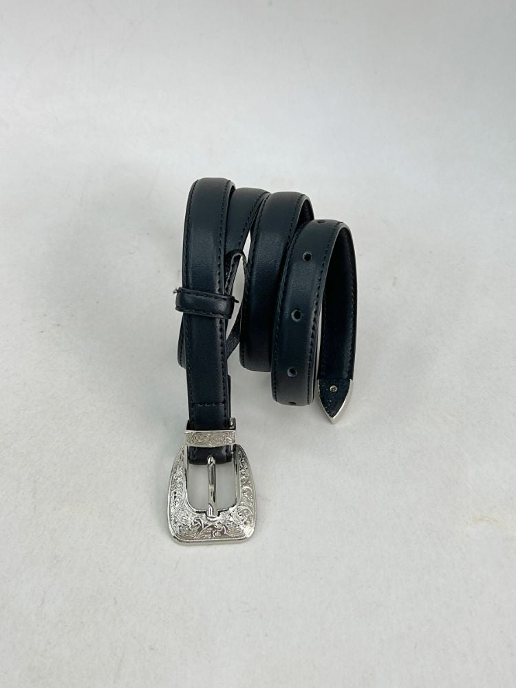 【Yghome】Engraving metal buckle thin belt  YH0003