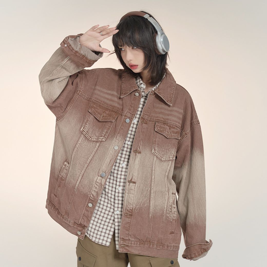 【Universal Gravity Museum】Retro loose gradation denim jacket  UG0023