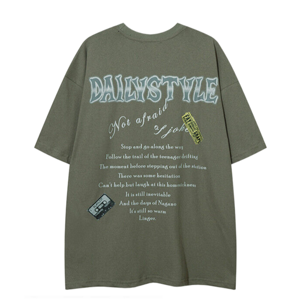 【VEG Dream】Vintage print loose short-sleeved T-shirt  VD0191