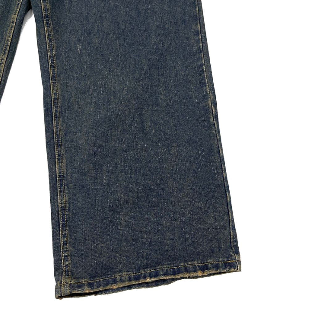【FATEENG】Vintage old yellow loose wide leg denim jeans  FG0002