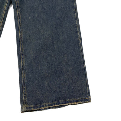 【FATEENG】Vintage old yellow loose wide leg denim jeans FG0002