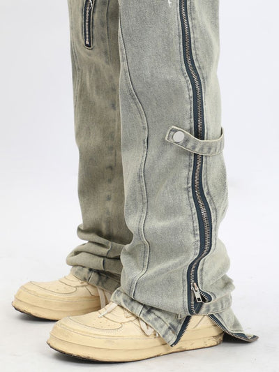 [MAXDSTR]Washed side zipper flared jeans MD0063