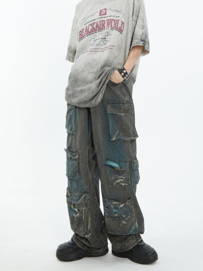 【MAXDSTR】Tie dye multi pocket tooling casual pants  MD0079