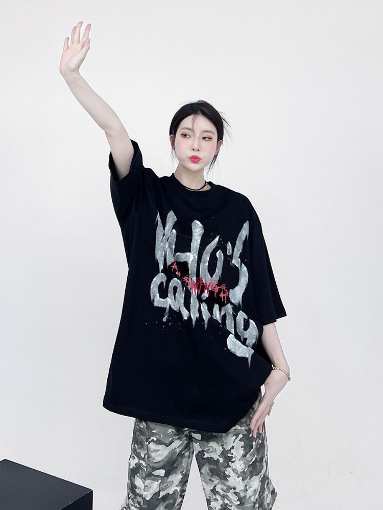 【CEDY】Star graffiti print design T-shirt  CD0015