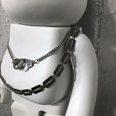 【0-croworld】Silver plate design chain necklace  CR0040