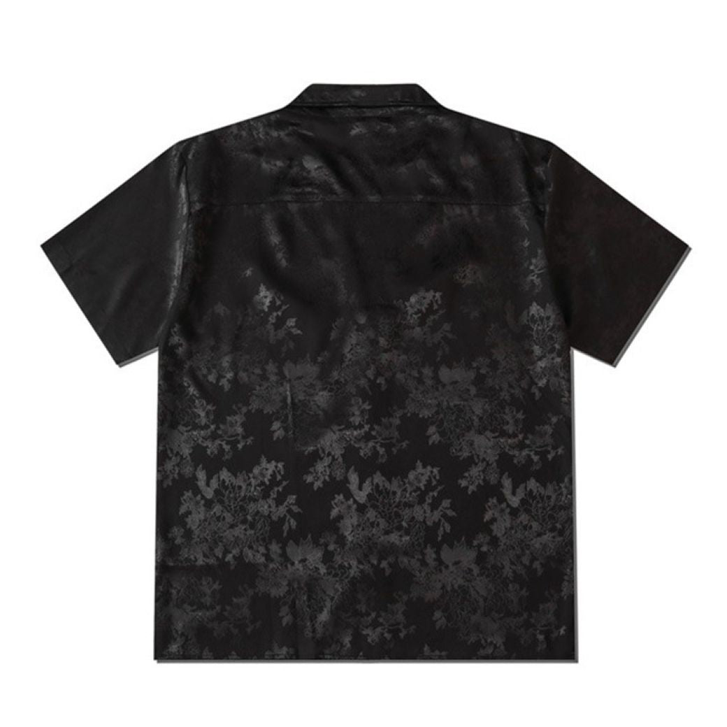 Dark pattern jacquard handsome Cuban shirt HL2911
