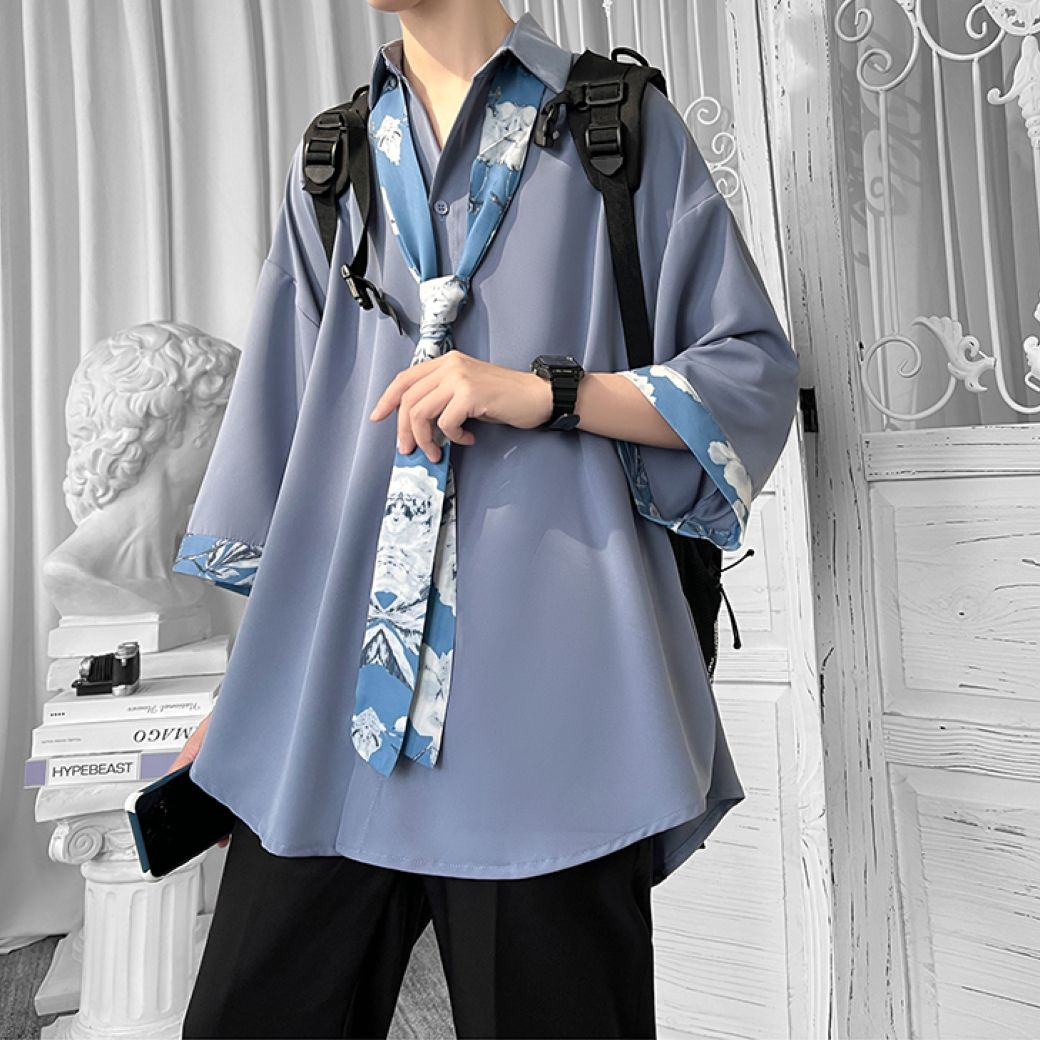High end design ice silk half sleeve shirt HL2909