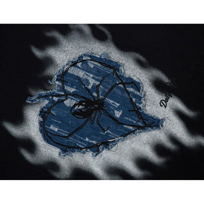 【VEG Dream】Heart patch spider short-sleeved T-shirt  VD0197