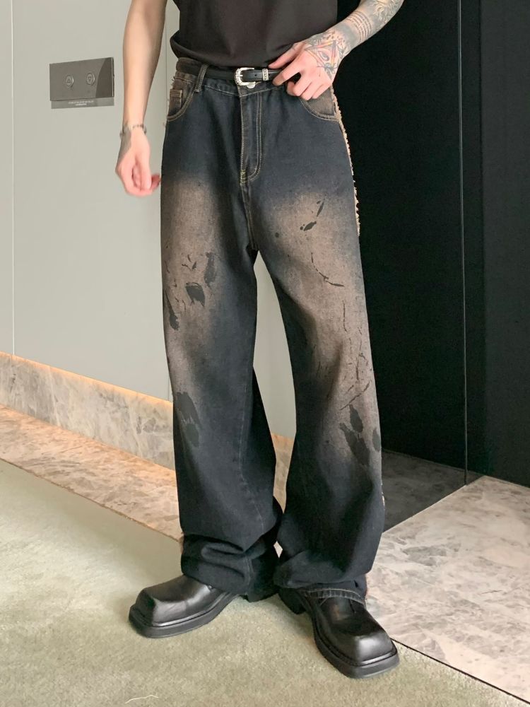 【CUIBUJU】Sideline wide leg jeans  CB0002