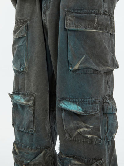 【MAXDSTR】Tie dye multi pocket tooling casual pants MD0079