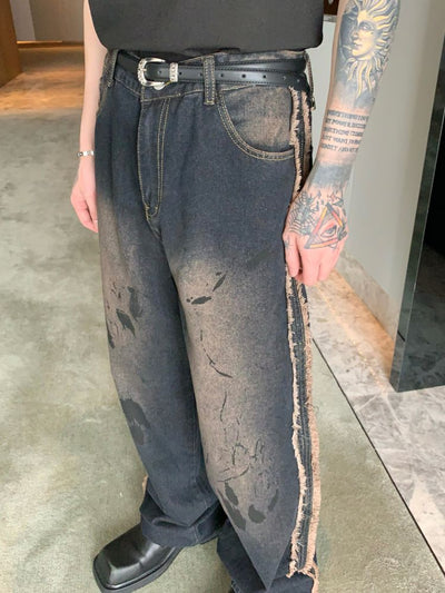 【CUIBUJU】Sideline wide leg jeans  CB0002