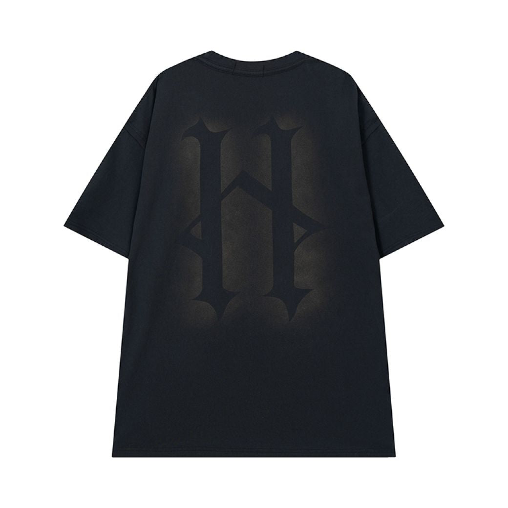 【CEDY】Gothic character print oversized short-sleeved T-shirt CD0025