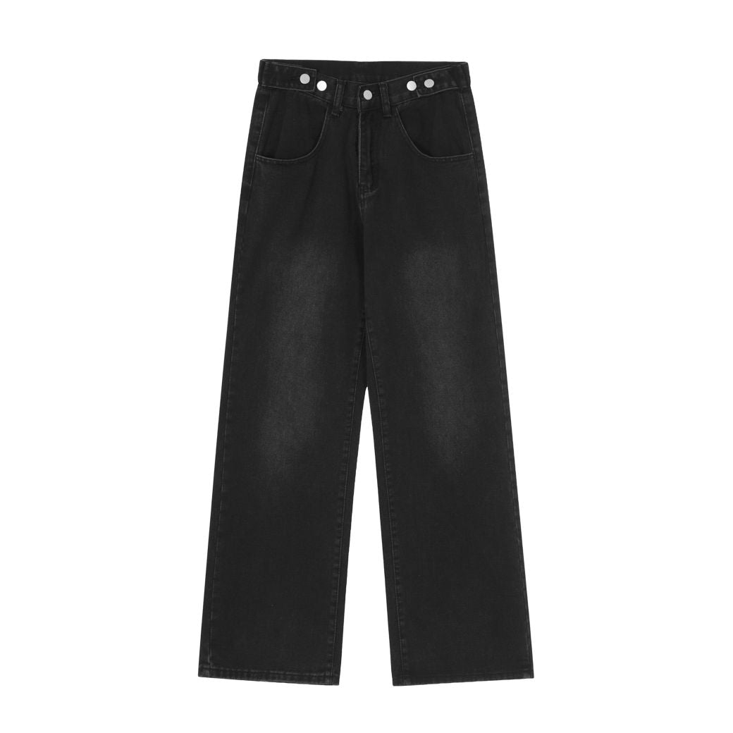 【Take off】Color design wide leg loose drape denim jeans  TO0018
