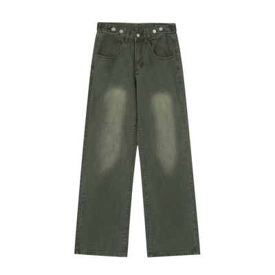[Take off] Color design wide leg loose drape denim jeans TO0018