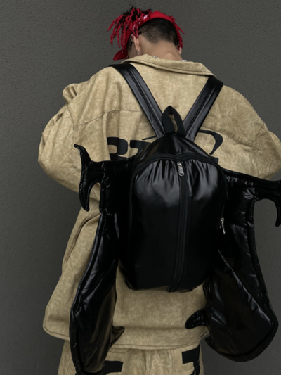 【Ⅱtype trb】Soft PU leather bat wing double zipper backpack LT0001