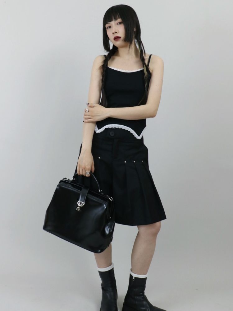 【ROSETOWER】High waist pleated design culottes skirt  RT0008