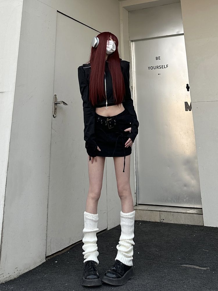 【Take off】Little devil ear hood thin short jacket  TO0015