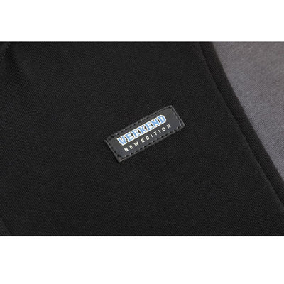 [Universal Gravity Museum] Irregular hem stitch contrast color hooded long sleeve top UG0026