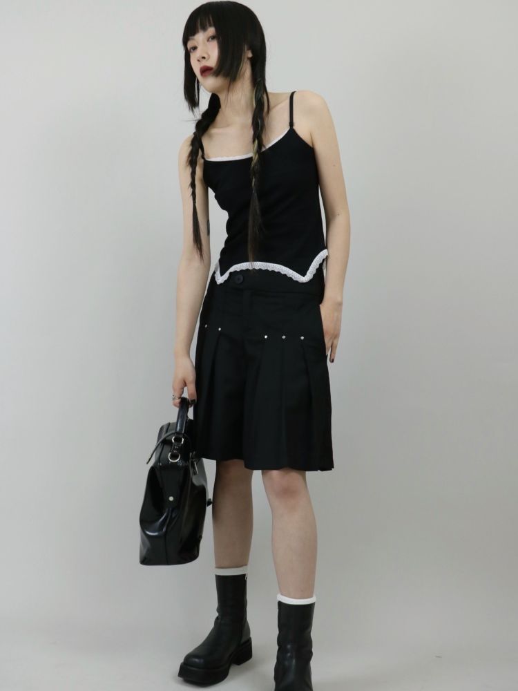 【ROSETOWER】High waist pleated design culottes skirt RT0008