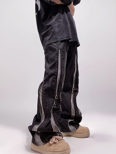[UUCSCC] Zip design loose flared jeans US0040